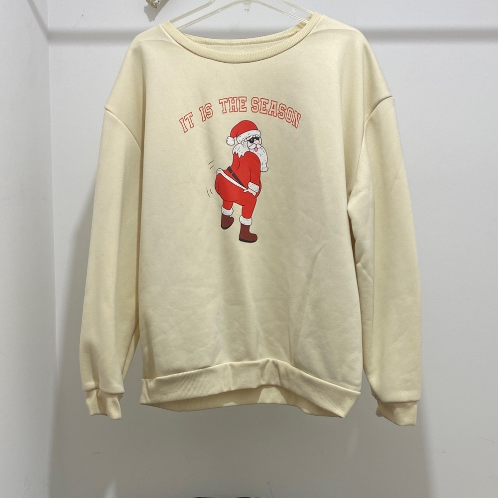Cream Santa Graphic Sweatshirt